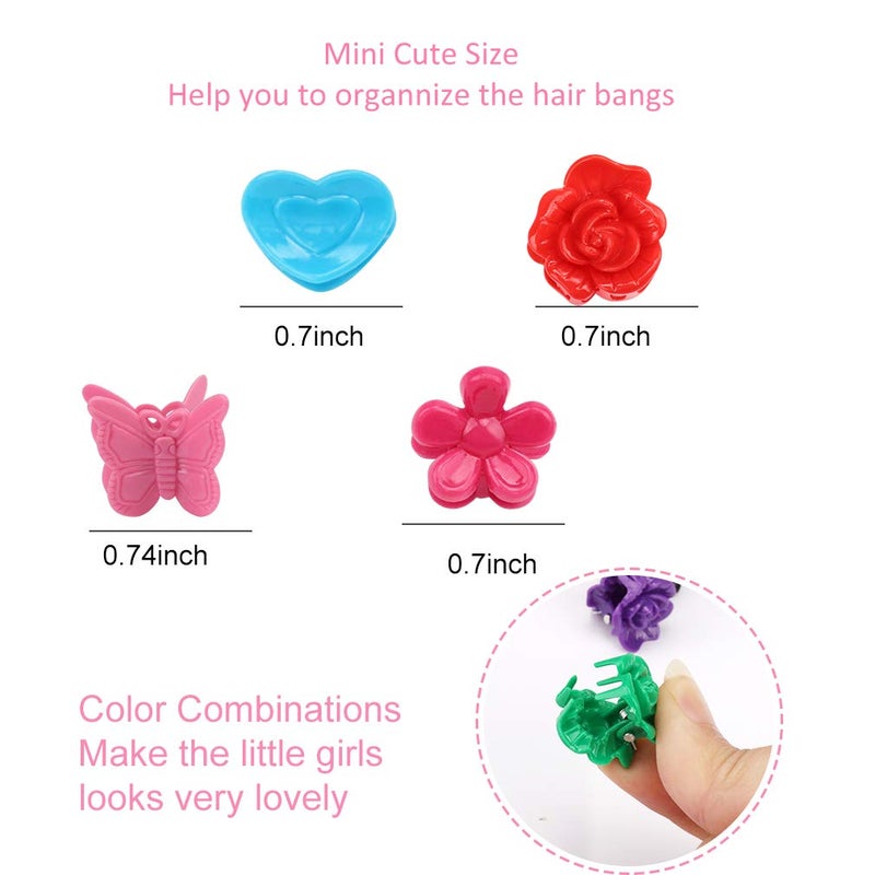 YISSION 200 Pcs Mini Hair Clips Flower Clips Butterfly Hair Clips Heart Hair Clip Rose Claw Clips 90s Hair Accessories for Women Party Gifts Assorted Color - Image 5
