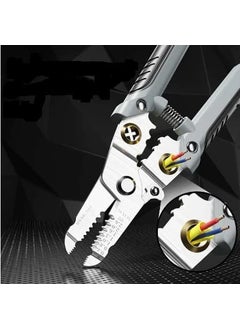 Wire Stripper And Crimping Tool for Electrician Multifunction Stainless Steel Wire Puller Plier Cable Looping Splitting Cutting Pliers Electrical Stripping Tool 6 in 1 wire stripper