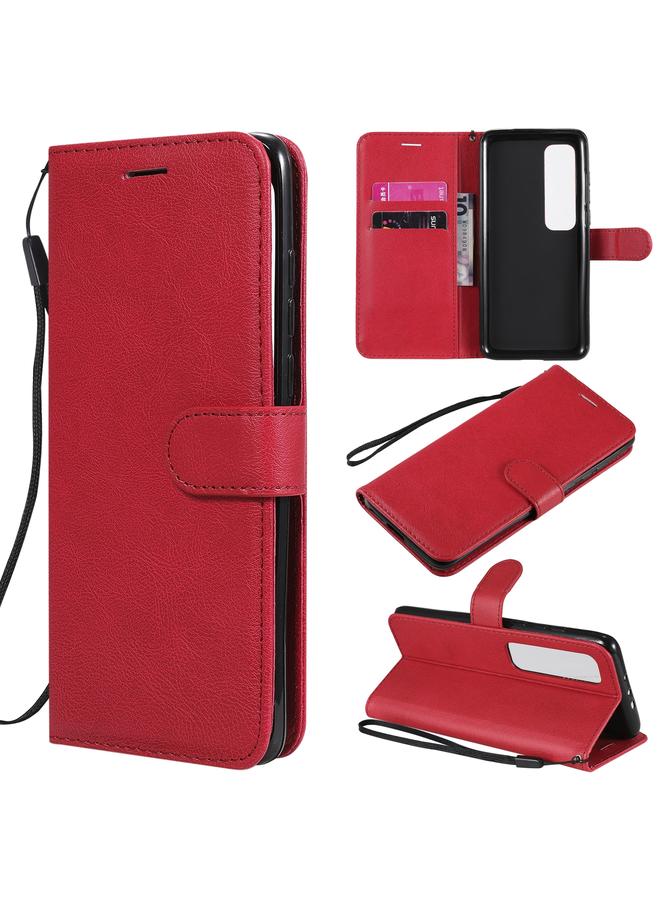 Case For Xiaomi Poco X3 NFC Solid Color Horizontal Flip Protective Leather Case with Holder & Card Slots & Wallet & Photo Frame & Lanyard