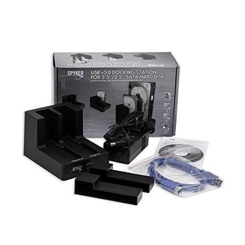 Syba CL-ENC50060 USB 3.0 Dual Slot 3.5"/2.5" Sata III HD Docking Station for Easy Clone and Backup, Black - Image 4