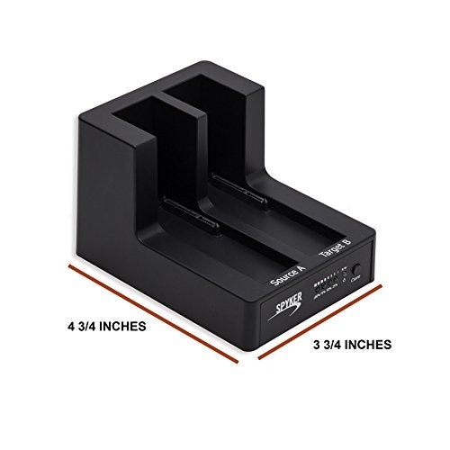 Syba CL-ENC50060 USB 3.0 Dual Slot 3.5"/2.5" Sata III HD Docking Station for Easy Clone and Backup, Black - Image 3