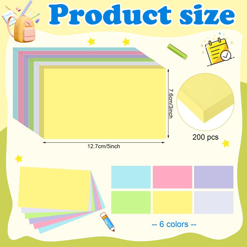 YAGUAO 240 Count Blank Index Cards 3x5 Inch Colored Flash Cards Note Cards - Image 2