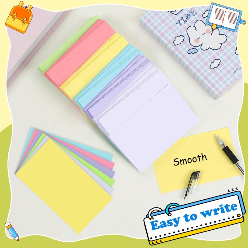 YAGUAO 240 Count Blank Index Cards 3x5 Inch Colored Flash Cards Note Cards - Image 3