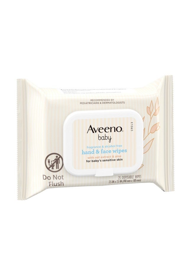 Aveeno Baby Aveeno Baby Fragrance-Free Hand & Face Wipes with Oat Extract & Aloe, Cleansing & Moisturizing Baby Wipes for Sensitive Skin, Sulfate-, Alcohol-, Paraben- & Dye-Free, Hypoallergenic, 25 ct (Pack of 4)  - Image 4