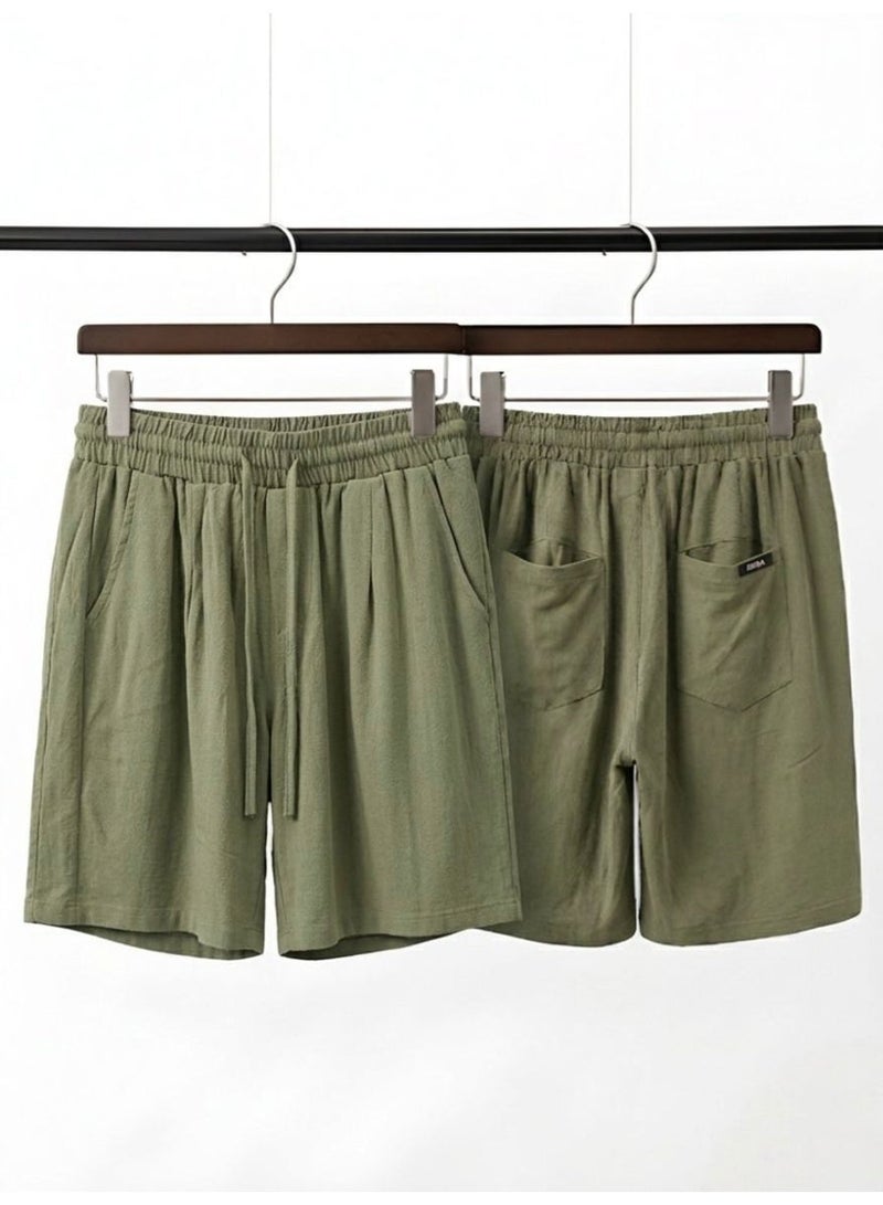 Hikes Men’s Premium Cotton Linen Shorts – Lightweight Breathable Summer Shorts with Elastic Waist & Relaxed Fit - Image 5