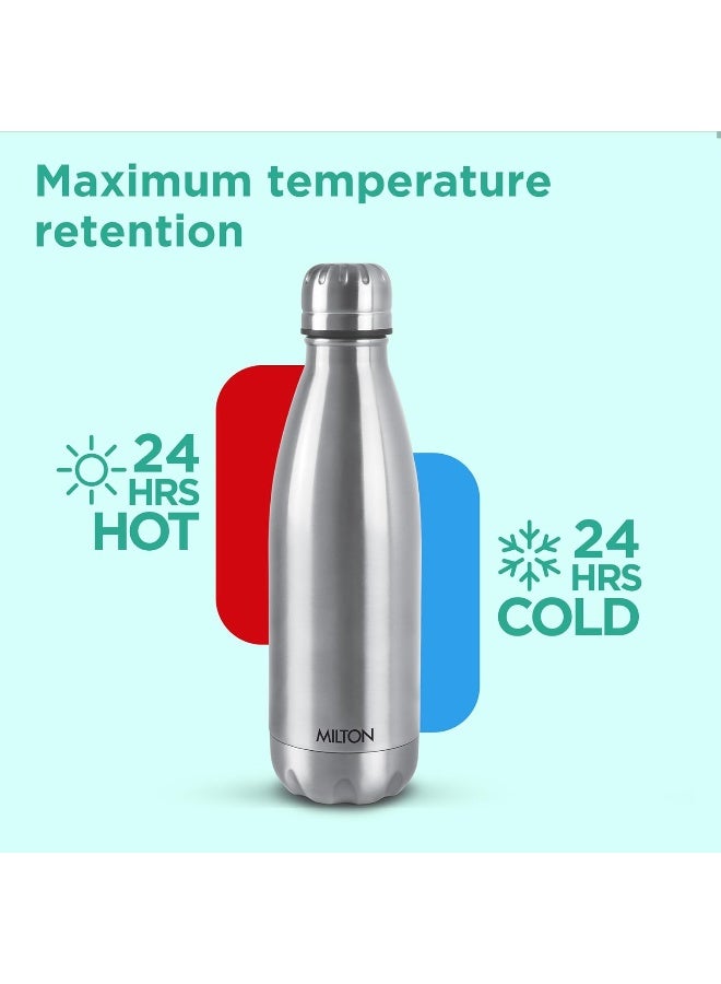 Milton 700 ml Stainless Steel Water Bottle, Vacuum Insulated Flask Keep Drinks Hot or Cold for 24 hours, Leak Proof, Rust-Free, Metal Bottle for Sports, Gym, Travelling, School, Duo Dlx 750, Silver - Image 4