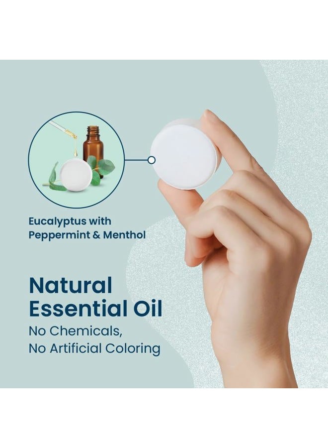 Body Restore أقراص بخار الاستحمام للعلاج العطري 15 عبوة - هدايا سلة عيد الفصح، هدايا استرخاء لعيد الميلاد للأم، الأب، أفضل صديق، أساسيات السفر، تخفيف التوتر، العناية الذاتية - يوكاليبتوس - Image 2