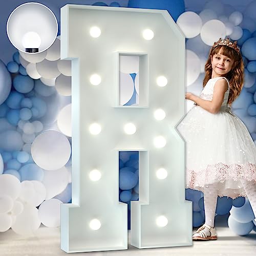 imprsv حروف ماركيه 4 قدم بيضاء رائعة R كبيرة لإضاءة الحفلات زفاف ديكور حفلات عيد الميلاد