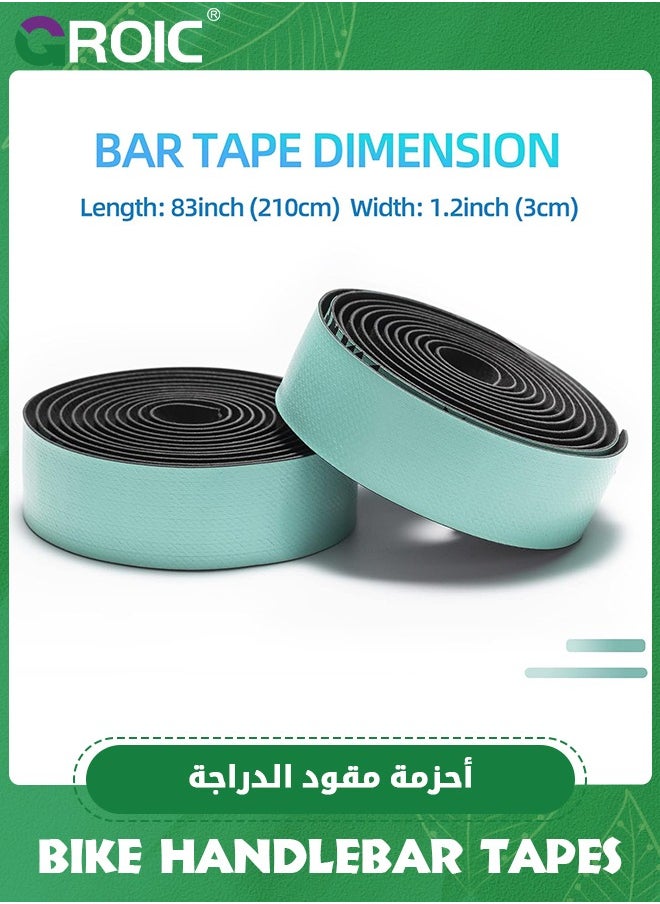 GROIC - 2 Roll Bike Handlebar Tape - Road Bicycle Bar Tapes, PU Leather Surface EVA Foam Cycling Handle Bar Wraps with End Plugs - Image 1