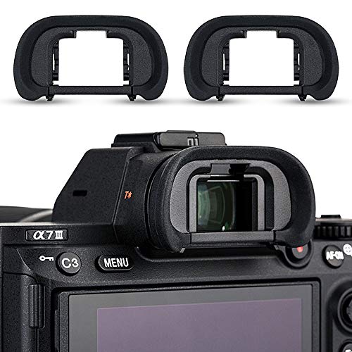JJC 2 Pack Camera Eyecup Eye Cup Eyepiece Spare Replacement for Sony A9II A7RIV A7RIII A7III A7RII A7SII A7II A7R A7S A7 A9 A99II A58 Replaces Sony FDAEP18 FDAEP16 FDAEP15 - Image 1