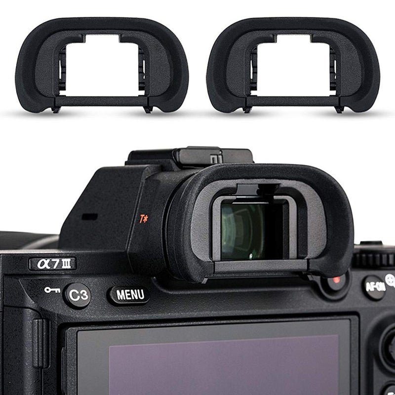 JJC 2 Pack Camera Eyecup Eye Cup Eyepiece Spare Replacement for Sony A9II A7RIV A7RIII A7III A7RII A7SII A7II A7R A7S A7 A9 A99II A58 Replaces Sony FDAEP18 FDAEP16 FDAEP15 - Image 2