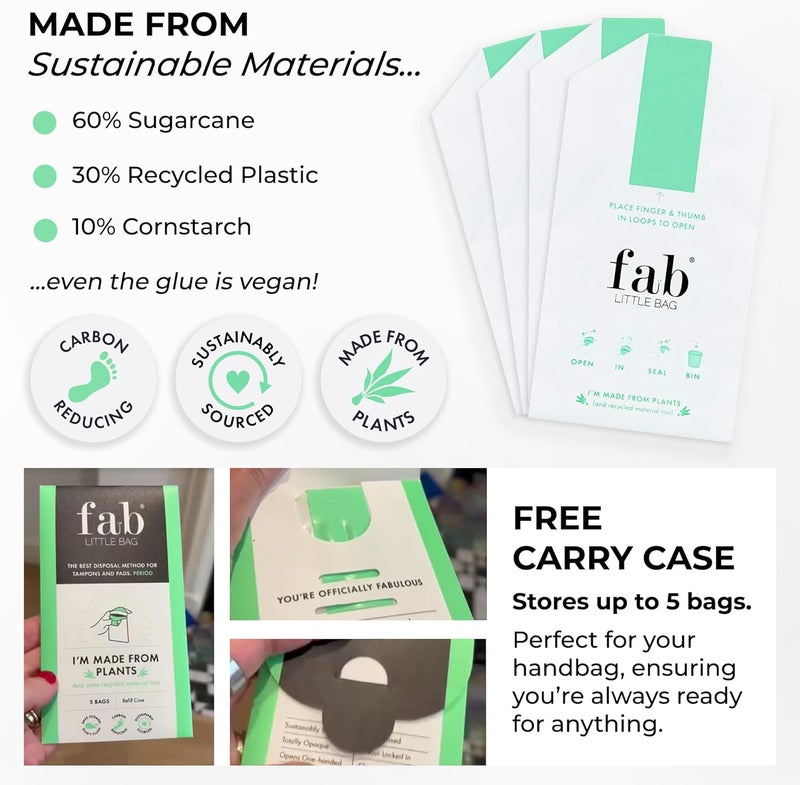 Fab Little Bag Sanitary Disposal Bags for Tampons Pads Towels Liners No Mess No Odour Sealable Pack of 45 - Image 5