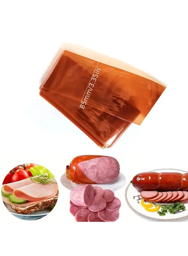 Brown High Temperature Resistant Plastic Sausage Casing 3 Meter Diameter 55mm For Sausage Making Stuffing Ham Meat Preservation Kitchen Tools - Image 1