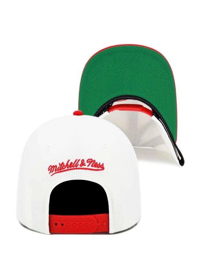 Mitchell & Ness Chicago Bulls NBA Dual Whammy Snapback Hat Cap - White/Red - Image 3