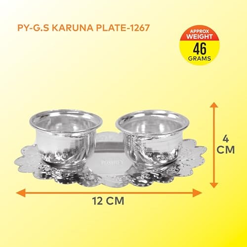 POSHIFY German Silver Kumkum-Haldi Holder, Sindoor-Turmeric, Puja Accessory, Pooja Room, Temple Decoration, Meditation, Yoga, Silverware, Puja Samagri, Diwali Gift, Wedding Gift - Image 2