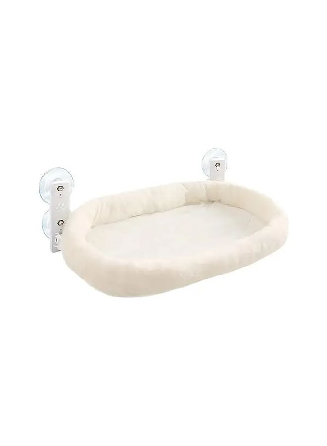 Large White Cat Window Hammock Bed With Strong Suction Cups Metal Frame - Image 1