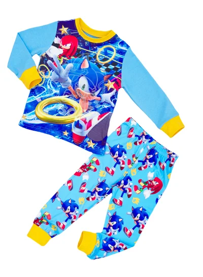 babyqlo Speedster Glow Red & Blue Printed Glow-in-the-Dark Pajama Set for Boys