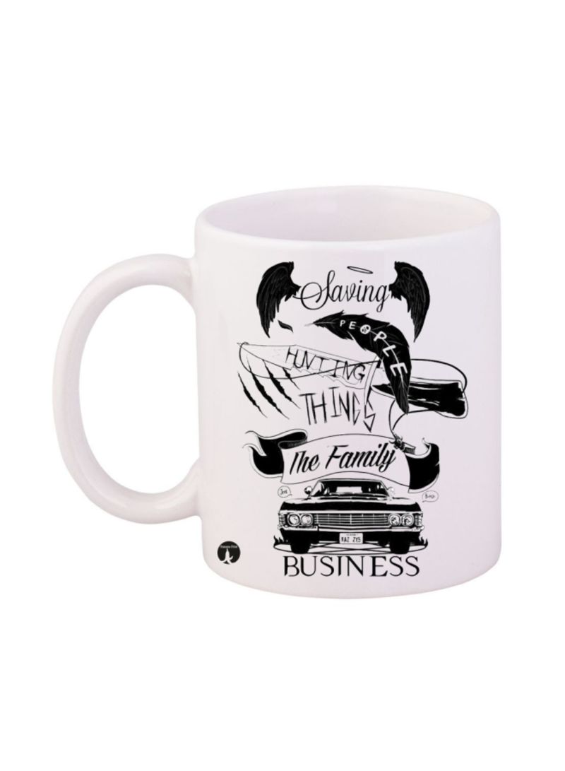 RKN Supernatural Printed Mug White/Black 12ounce