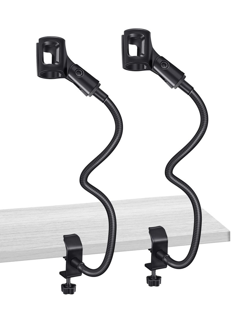 SYOSI - Microphone Arm, Flexible Desk Mic Stand, 360° Adjustable Microphone Stand W/ 3/8" to 5/8" Adapter, Microphone Clip Holder, Upgraded Table Clamp 2 Pcs - Image 1