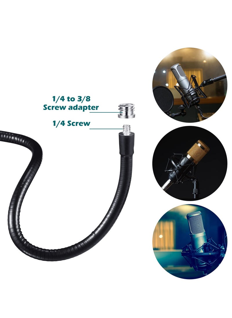 SYOSI - Microphone Arm, Flexible Desk Mic Stand, 360° Adjustable Microphone Stand W/ 3/8" to 5/8" Adapter, Microphone Clip Holder, Upgraded Table Clamp 2 Pcs - Image 1