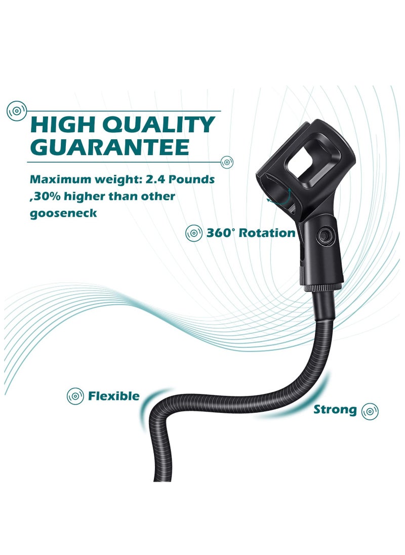 SYOSI - Microphone Arm, Flexible Desk Mic Stand, 360° Adjustable Microphone Stand W/ 3/8" to 5/8" Adapter, Microphone Clip Holder, Upgraded Table Clamp 2 Pcs - Image 1