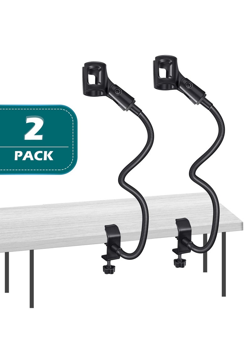 SYOSI - Microphone Arm, Flexible Desk Mic Stand, 360° Adjustable Microphone Stand W/ 3/8" to 5/8" Adapter, Microphone Clip Holder, Upgraded Table Clamp 2 Pcs - Image 1