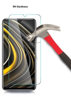دبليو تيك واقي شاشة زجاجي عالي الجودة من WTech بسمك 9H 0.2 مم 2.5D بحواف مستديرة مضادة للانفجار مقاومة للخدش وبصمات الأصابع من الزجاج المقوى عالي الدقة لهاتف Xiaomi Poco M3 - شفاف (عبوتان)  - Image 3