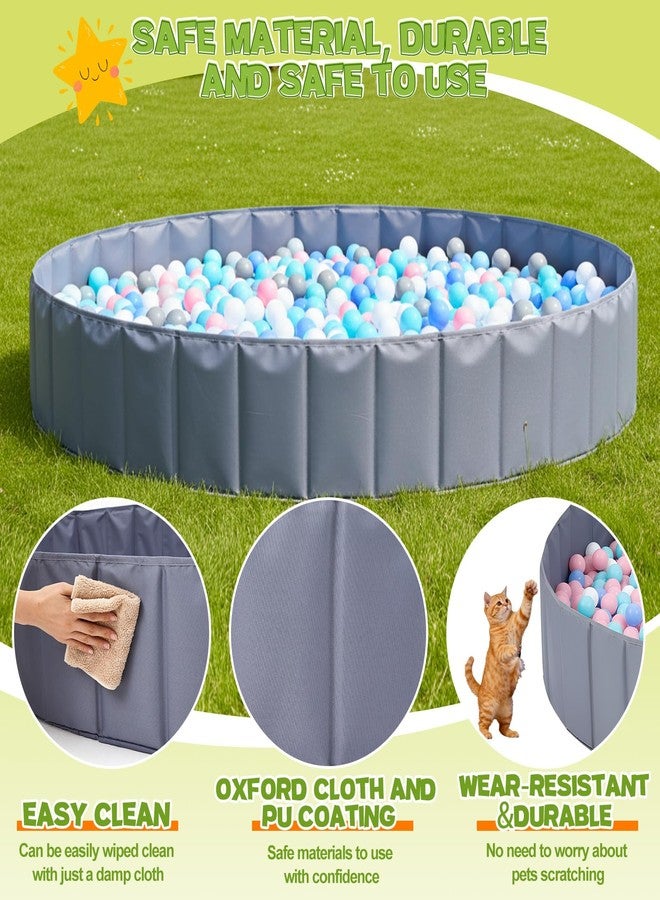 Burbell 72 x 12 Extra Large Kids Baby Ball Pool, Jumbo Ball Toddlers Game Activity Pit, Hold Over 2000 Balls, Round Folding Portable Play Pit Indoor and Outdoor, Balls Not Include(Grey) - Image 3
