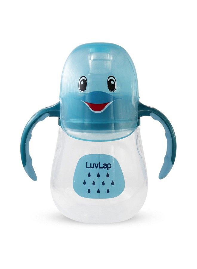 Luvlap فوهة شرب ليتل دولفين سيبر الناعمة المصنوعة من السيليكون المضادة للانسكاب، 210 مل، للأطفال من سن 6 أشهر فما فوق (أزرق) - Image 1
