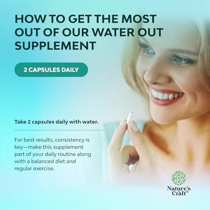 Natures Craft Water Away Herbal Diuretic Pills High Strength - Fluid Retention Supplement with Dandelion Leaf Extract & Green Tea for Bloating Relief for Women & Men - Capsules for Leg & Feet Swelling - 60 Count - Image 5