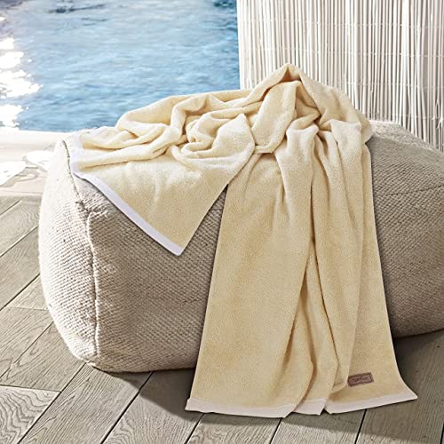 Spread Spain Bamboo Towels for Bath, Towels for Bath Large Size, Bamboo Bath Towel High Absorbent & Soft, 360 GSM, 1 Piece Bath Towel for Men/Women, 70 cms x 150 cms - Beige - Image 1
