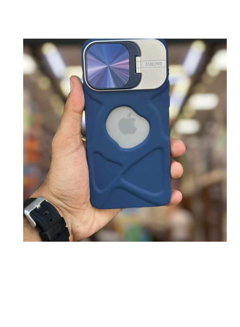 Compatible with iPhone 11 Case Cover Silicone Hidden Camera Protector and Folding Stand Support Magnetic Charging Stylish and Practical Anti-Scratch Shockproof Protective Phone Case (Blue) - Image 2