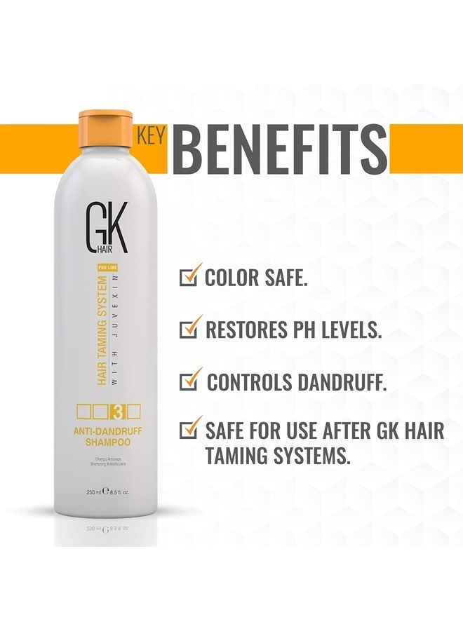 GK Hair Global Keratin Anti Dandruff Shampoo (8.5 Fl Oz/250ml) - Hair Deep Cleansing and Impurities Remover Anti Residue Sulfate Free Shampoo for Dry Damaged Hair for Men and Women - Image 2