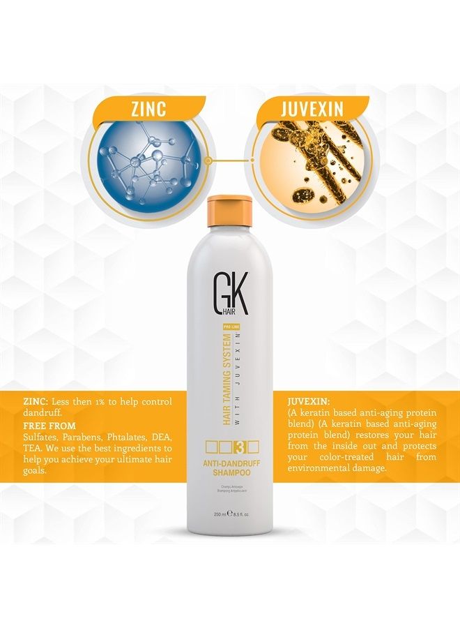 GK Hair Global Keratin Anti Dandruff Shampoo (8.5 Fl Oz/250ml) - Hair Deep Cleansing and Impurities Remover Anti Residue Sulfate Free Shampoo for Dry Damaged Hair for Men and Women - Image 3