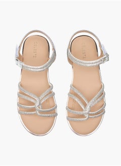 Celeste Girl's Embellished Sandals with Hook and Loop Closure  - Image 1