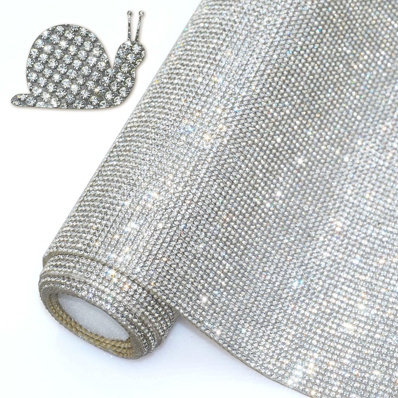 Locacrystal Rhinestone Sheets self Adhesive Bling Rhinestone Sticker Sheet hotfix Iron on Crystal gems Wallpaper for Cars Crafts Decoration with 81000 Pcs 2mm Rhinestones White158 x 394