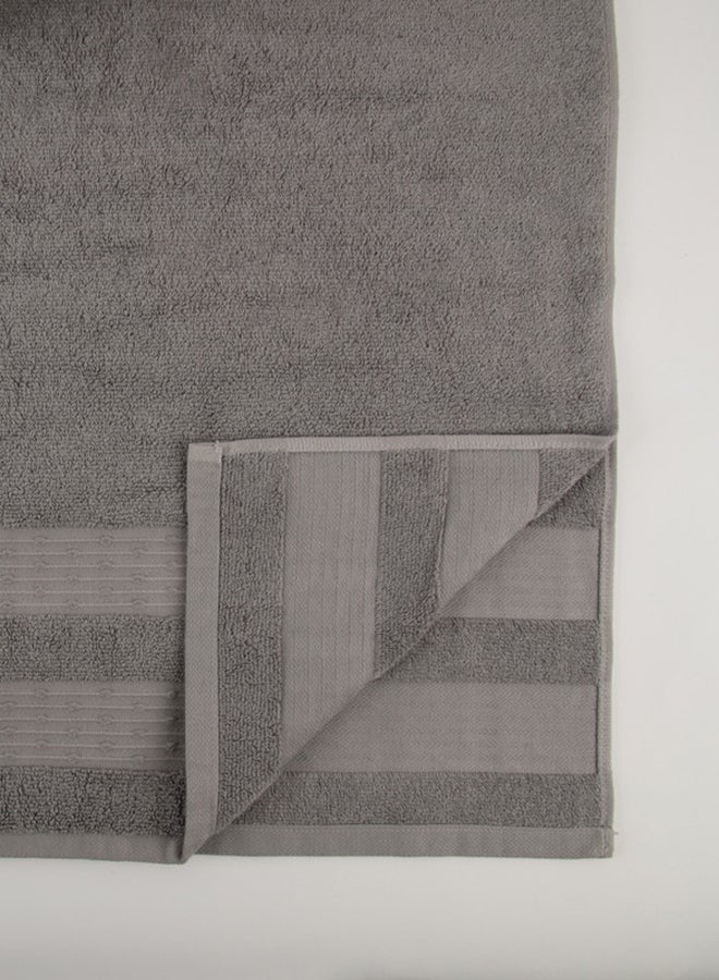 White Rose Towel Fortuneplush 580 Gsm 100% Cotton Terry Fancy Border1 Bath  70X140 CmLuxury Touch Extra Absorbent-Gray - Image 5