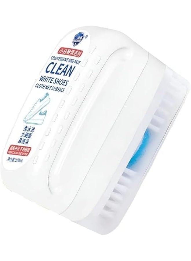 White Shoe Cleaner with Brush Multi-Use Cleaning Tool for Cloth Surfaces, with Blue Cleaning Cloth, - Image 1