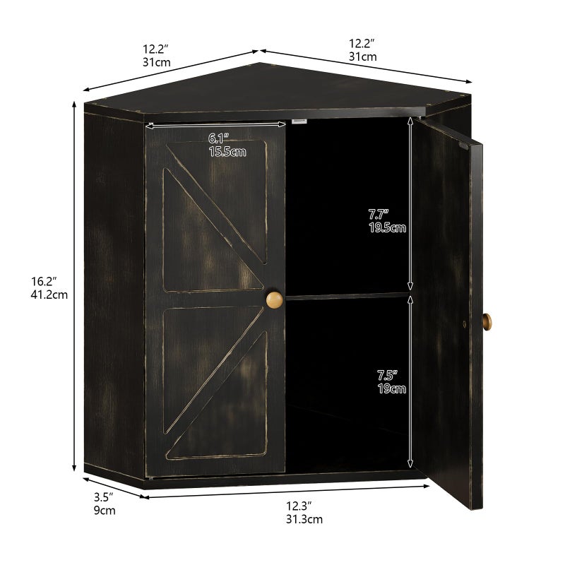 Trironsun Corner Bread Box for Kitchen Counter Double Layer Bamboo Bread Storage Container Large Capacity Bread Storage Bin Farmhouse Breadbox Organizer (Antique Black) - Image 5