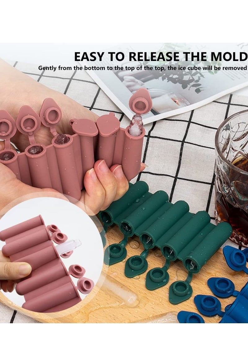 Generic - Mini Ice Cube Stick Tray with Lid, Silicone Ice Tube Making Trays, Ice Cube Molds for Sports and Water Bottles Easy Push and Pop Out Water Bottle Ice Stick Mold for Summer Drinks 4Colors - Image 1