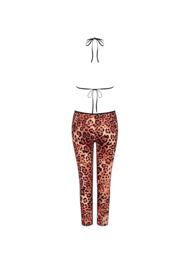 Leopard lingerie with metal ring details - Image 2