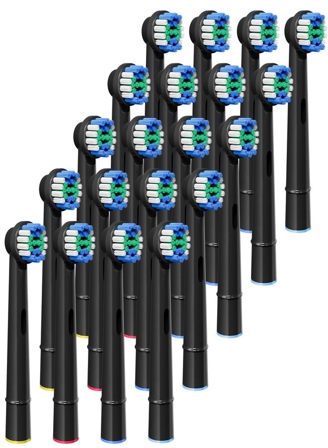 GENKENT 20 Replacement Heads, Toothbrush Heads Compatible with Oral B, Black - Image 1