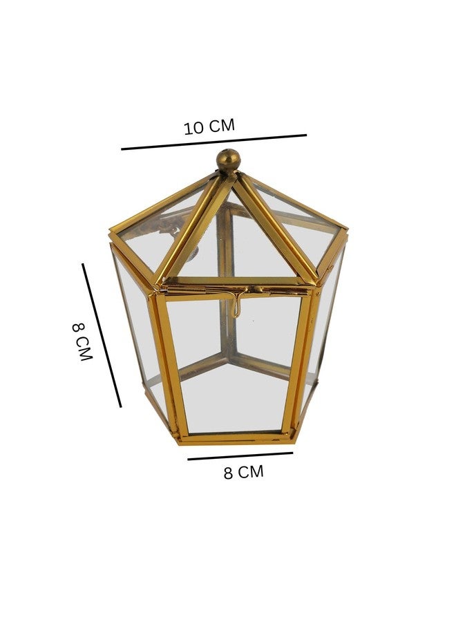 VOIDROP Transparent Miniature Ring Jewelry Box for Wedding Engagement Ring, Pentagon Glass Jewelry Organizer, Earring, Rings Nacklaces Bracelets Display Case Gifts for Women Girls. - Image 3