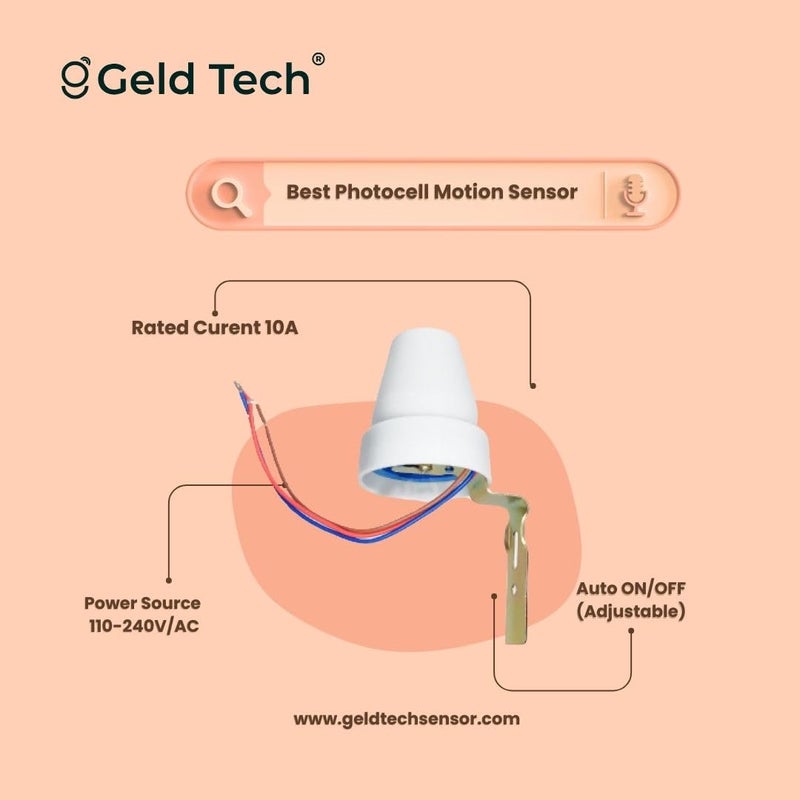 Geld Tech GTLD02 220 V Auto DayNight On Off Photocell LDR Sensor Switch for Lighting Water Proof Photocell Sensor 10A  - Image 3