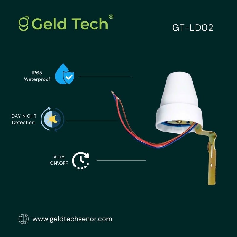 Geld Tech GTLD02 220 V Auto DayNight On Off Photocell LDR Sensor Switch for Lighting Water Proof Photocell Sensor 10A  - Image 4