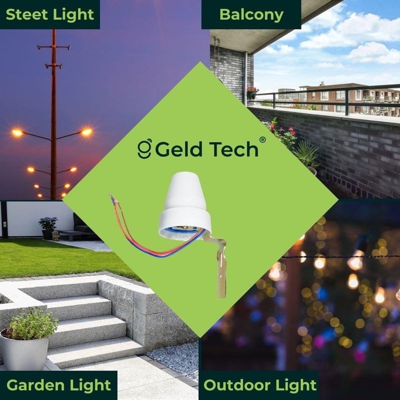 Geld Tech GTLD02 220 V Auto DayNight On Off Photocell LDR Sensor Switch for Lighting Water Proof Photocell Sensor 10A  - Image 2