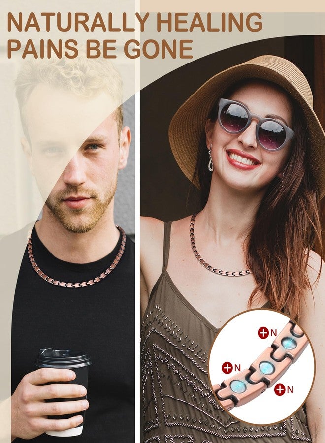 Feraco Copper Necklace for Men Women, 99.99% Pure Copper Magnetic Chains with 3500 Gauss Ultra Strength Neodymium Magnets, Adjustable Jewelry Gift with Sizing Tool (Smooth Wave) - Image 4