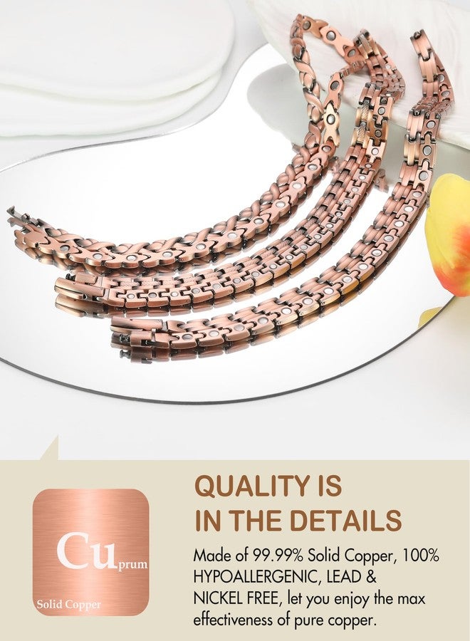 Feraco Copper Necklace for Men Women, 99.99% Pure Copper Magnetic Chains with 3500 Gauss Ultra Strength Neodymium Magnets, Adjustable Jewelry Gift with Sizing Tool (Smooth Wave) - Image 5