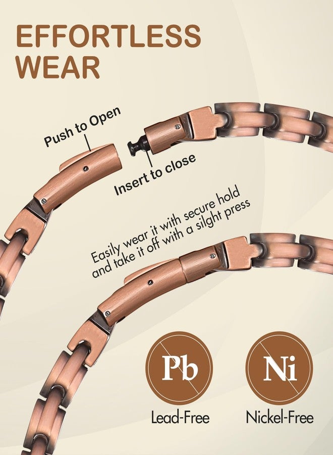 Feraco Copper Necklace for Men Women, 99.99% Pure Copper Magnetic Chains with 3500 Gauss Ultra Strength Neodymium Magnets, Adjustable Jewelry Gift with Sizing Tool (Smooth Wave) - Image 3