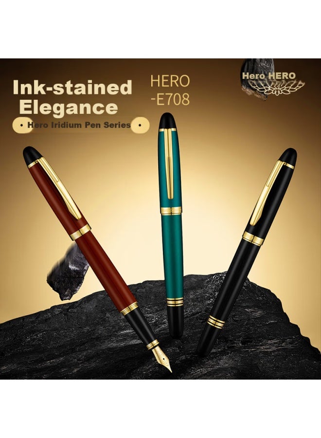 Hero Premium Light Luxury Fountain Pen For Teachers, Signature Pen, Graduation Day Gift, Ink-rich Elegance Gift Box In Black - Image 2